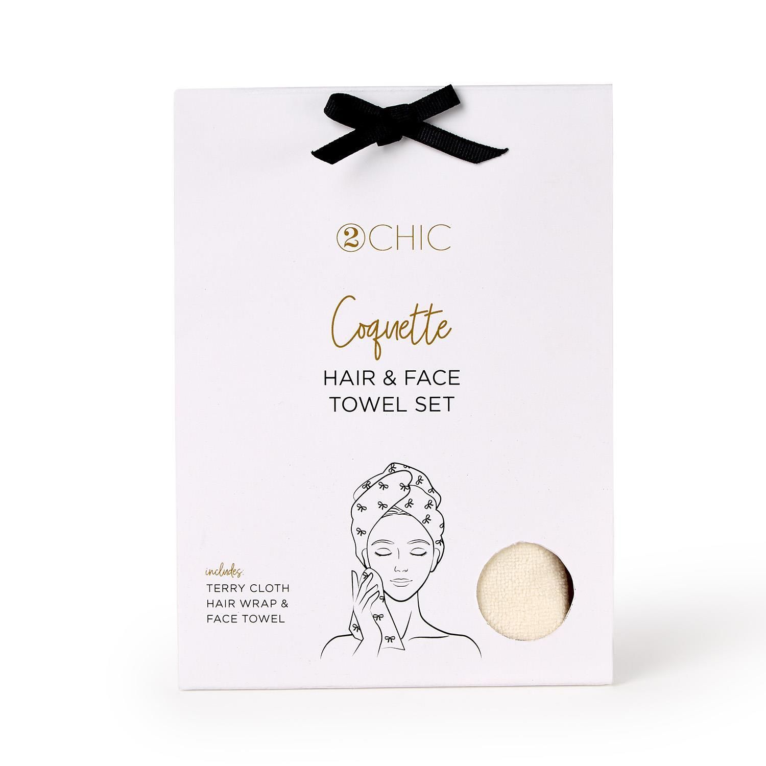 Noir Coquette Hair Towel Wrap &amp; Face Towel Set