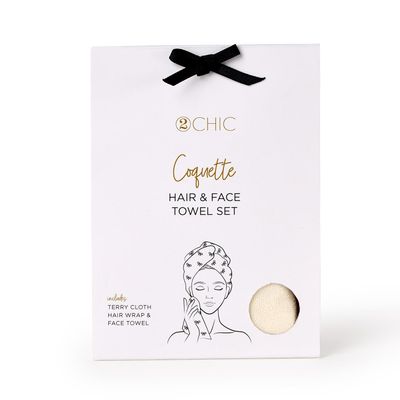 Noir Coquette Hair Towel Wrap &amp; Face Towel Set