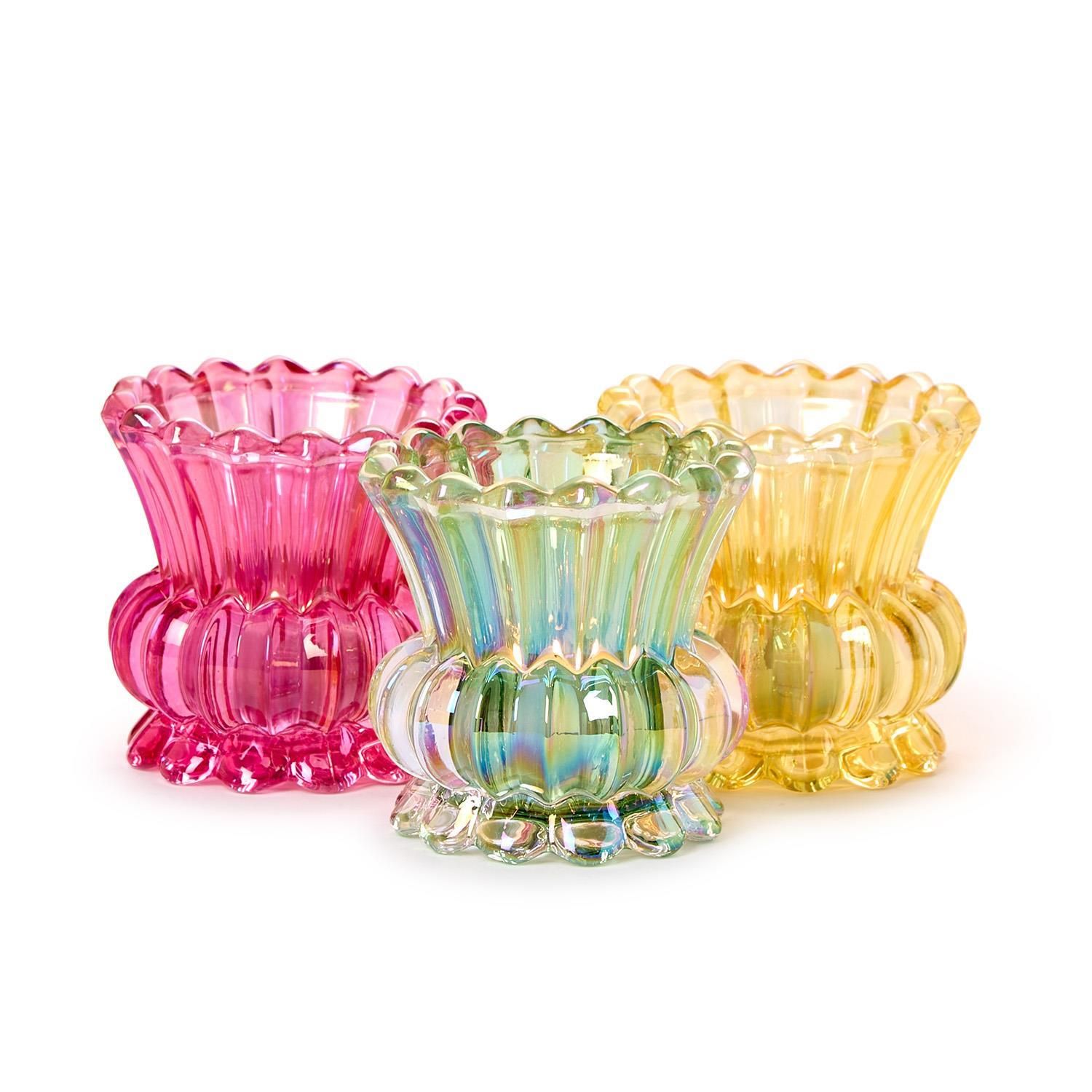 Iridescent Tealight/Bud Flower Vase