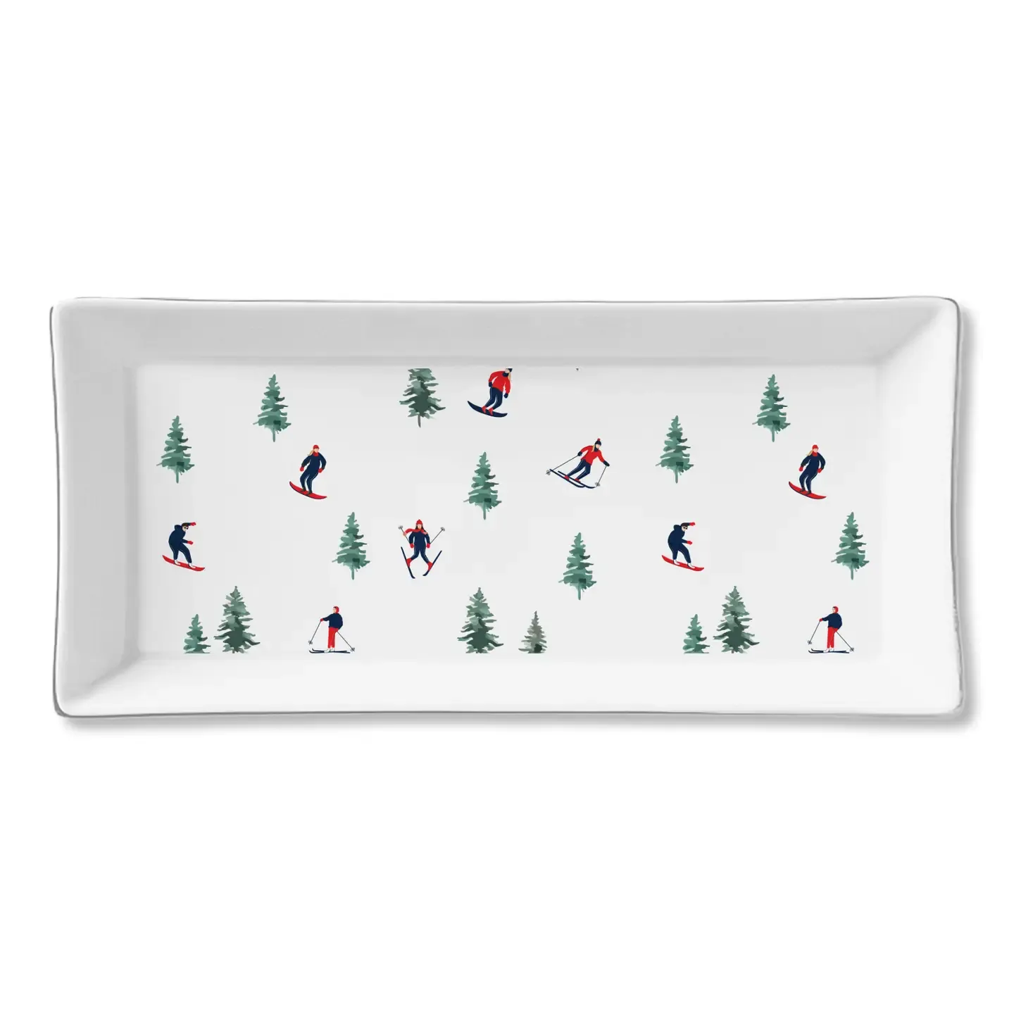 Skiers Ceramic Serving Tray
