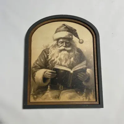 Vintage Santa Reading – Double Arch Frame