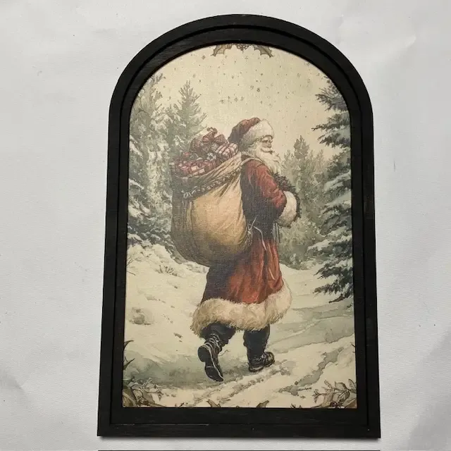 Snowy Forest Santa – Medium Arch Frame
