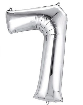 Silver Mylar Balloon 40" - Seven