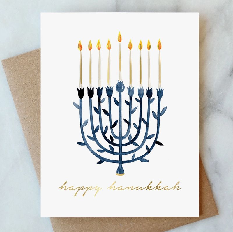 Bright Menorah Hanukkah Card