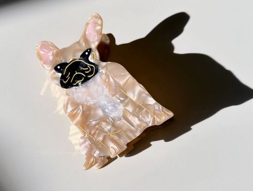 Hand-painted Frenchie Dog Breed Claw Hair Clip