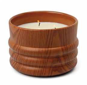 GRAIN 12 OZ CERAMIC WOOD CERAMIC CANDLE - REDWOOD AND AMBER