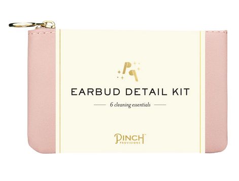 Earbud Detail Kit  Blush Vegan Leather Pouch