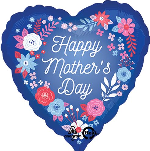 Mother's Day Blue Artful Florals Balloon