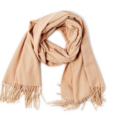 Soft Touch Mid Weight Scarf with Tassel- Almond