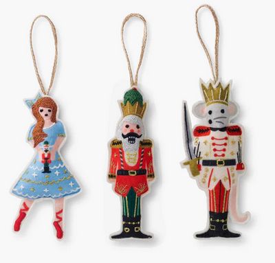 Nutcracker Set of 3 Felt Ornaments