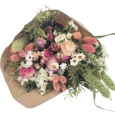 Pink Strawflower Love Floral Bouquet