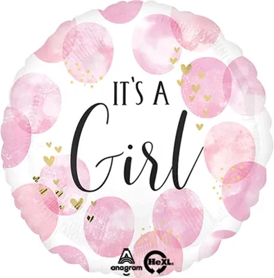 18" Baby Girl Pink Watercolor Balloon
