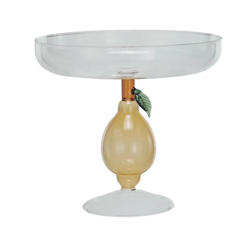 Glass Pedestal w/ Lemon Shaped Base