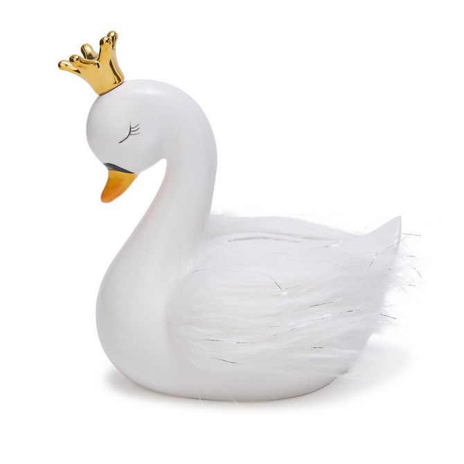 Swan Money Bank w/ Gold Crown