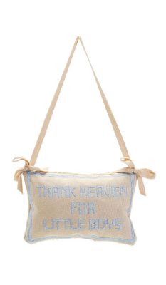 Thank Heaven Embroidered Pillow Door Hanger Dècor- Boy