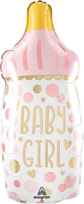 31"  Baby Girl Bottle Balloon