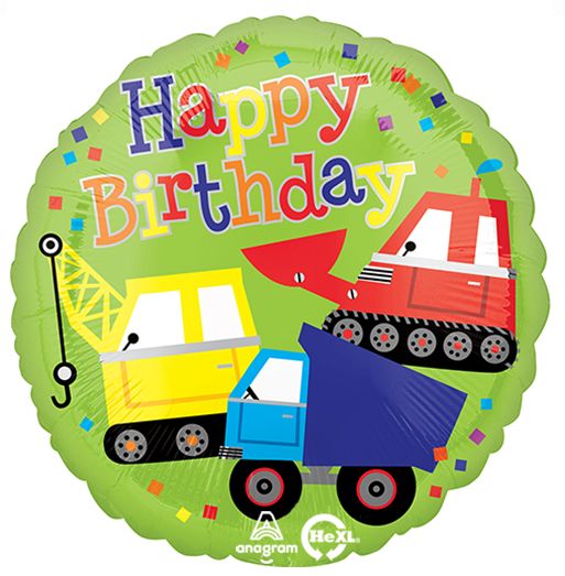 Birthday Trucks Balloon 18"