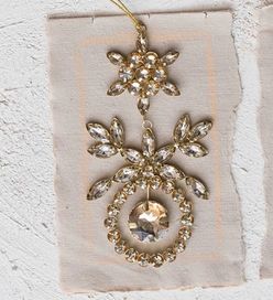 Metal &amp; Acrylic Jewel Ornament- Gold