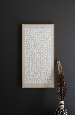 Framed Oil Painting- Khaki &amp; White Abstract