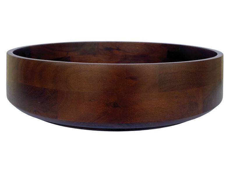 Acacia Wood Serving Bowl, Walnut Finish
