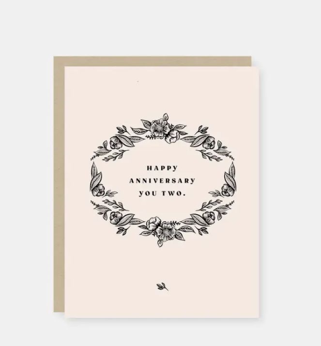 Vintage Floral Anniversary Card