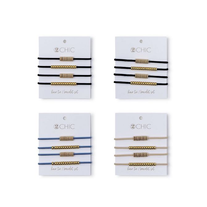 Gold Rush Elastic Hair Tie Bracelet Set