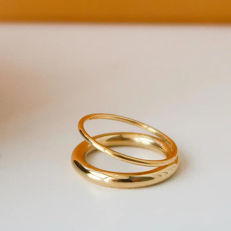 Harvey Classic Double Band Ring (18K Gold)