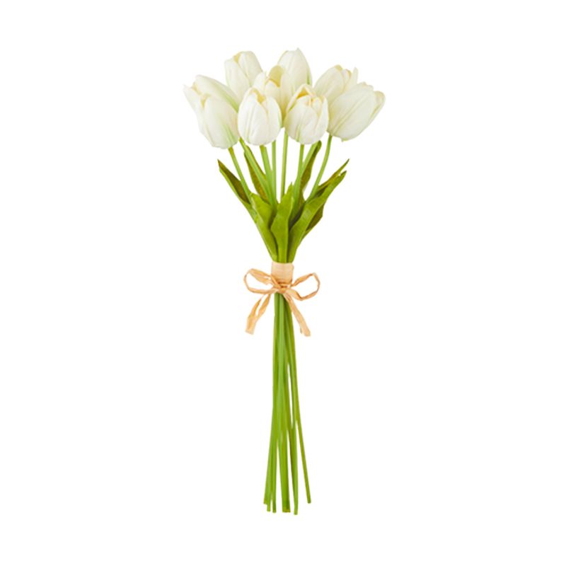 15" Real Touch Tulip Bundle - White