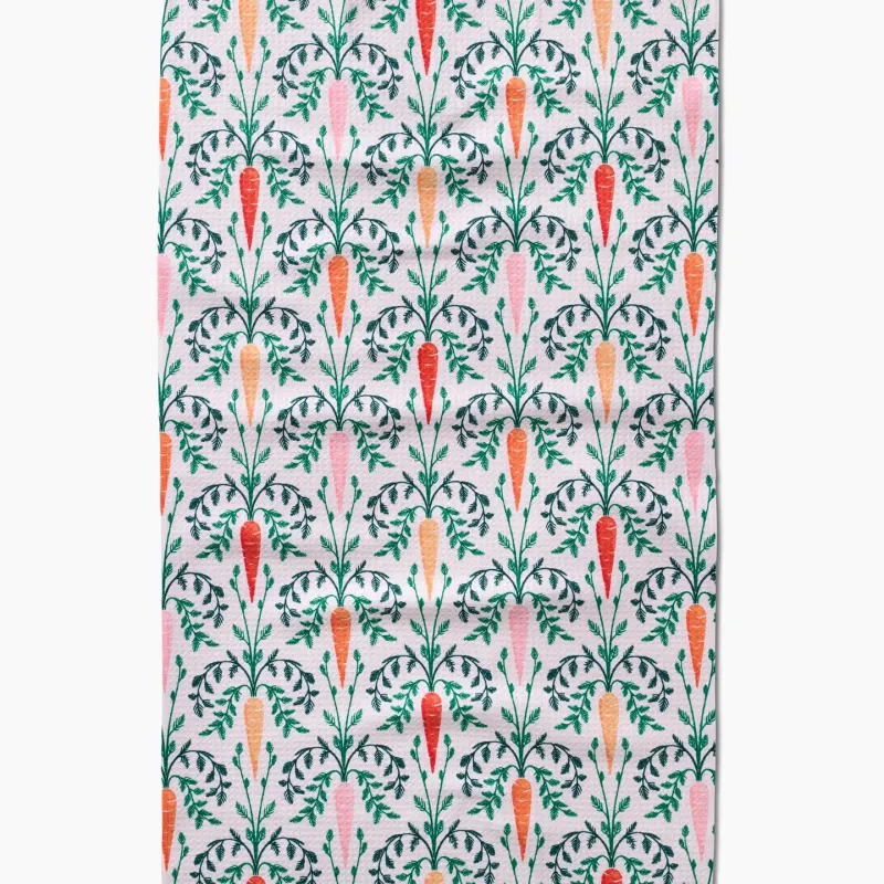 Carrot Damask Tea Towel