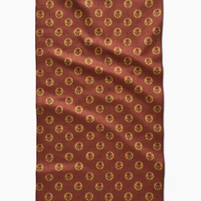 Artisanal Floral Orange Tea Towel