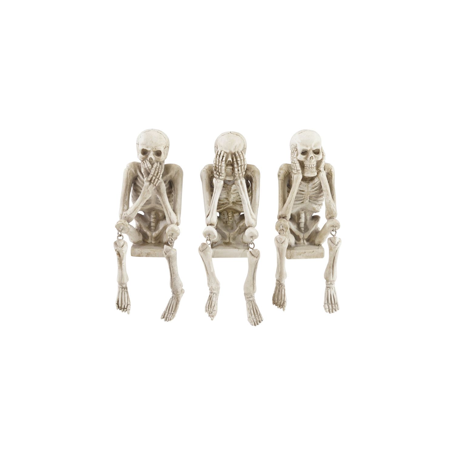 Resin Skeleton Hear, Speak, See No Evil - Set of 3