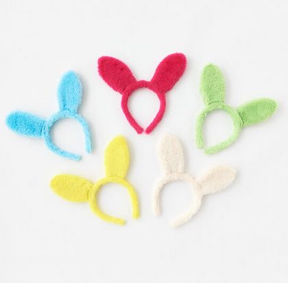 Fuzzy Bunny Ear Headband - Yellow