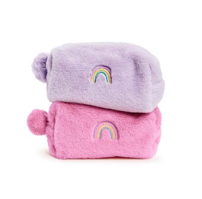 Multipurpose Pouch with Embroidered Rainbow - Purple