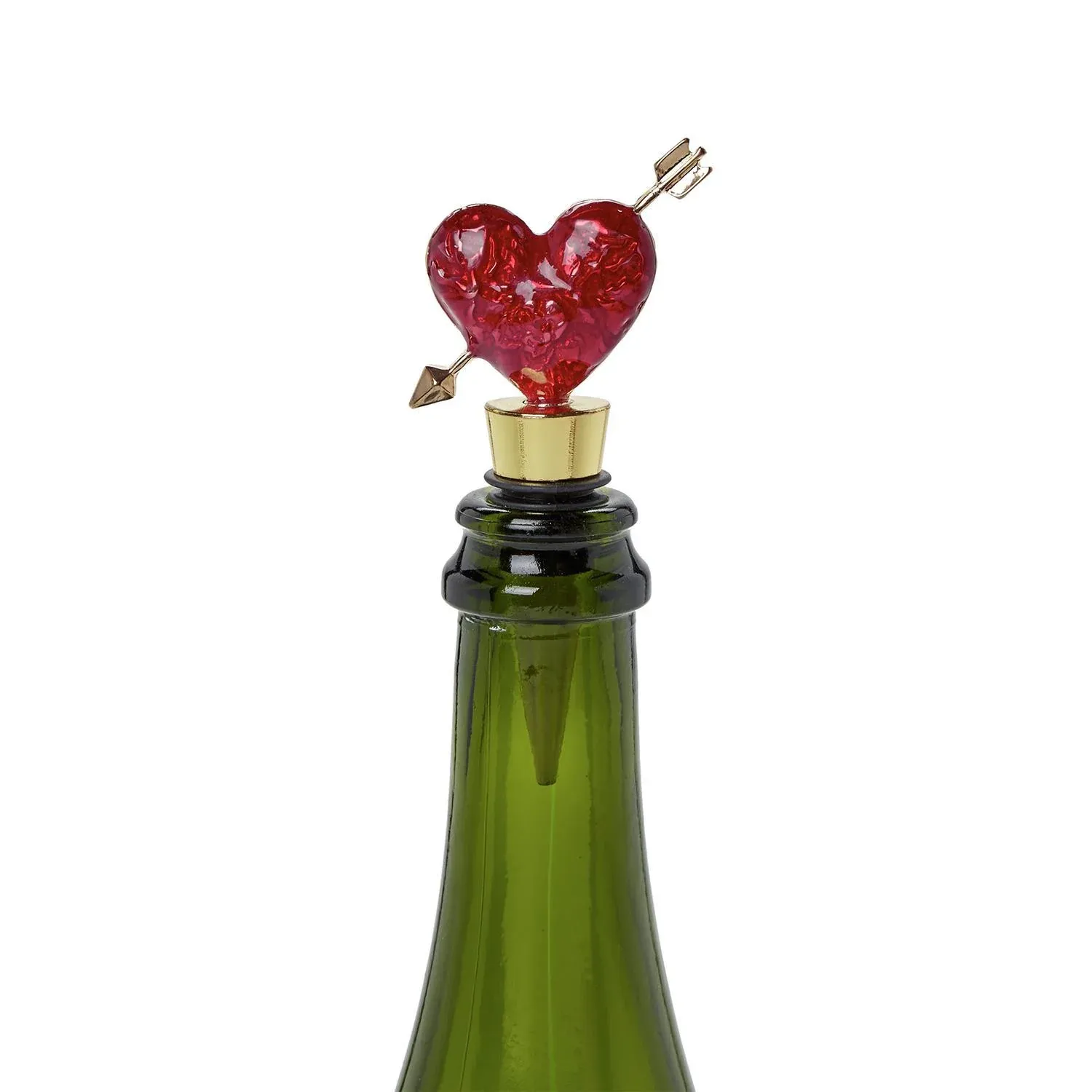 Arrowed Heart Enameled 3D Bottle Stopper