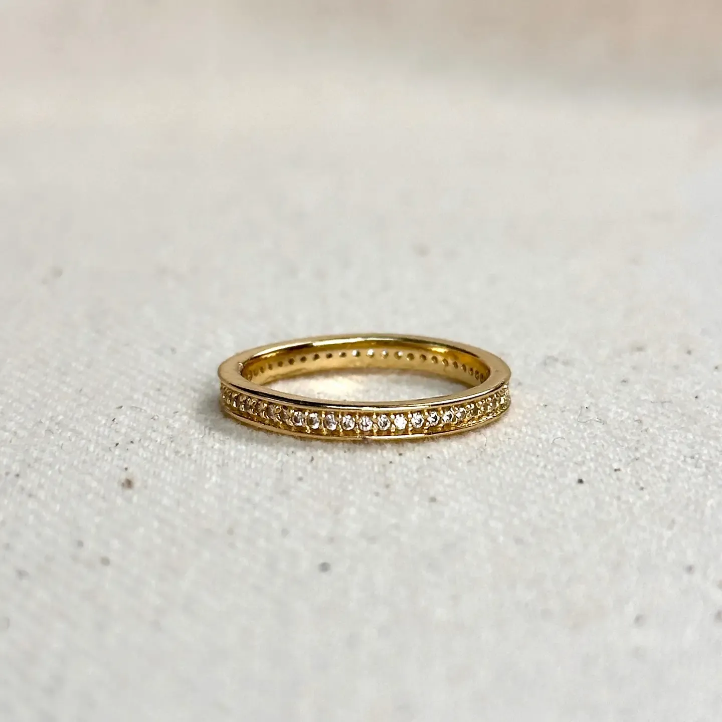 18k Gold Filled Clear Eternity Cz Band Ring - Size 6