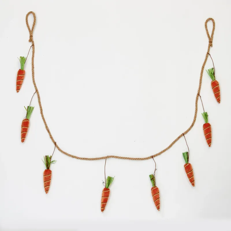 71" Carrots Burlap Garland