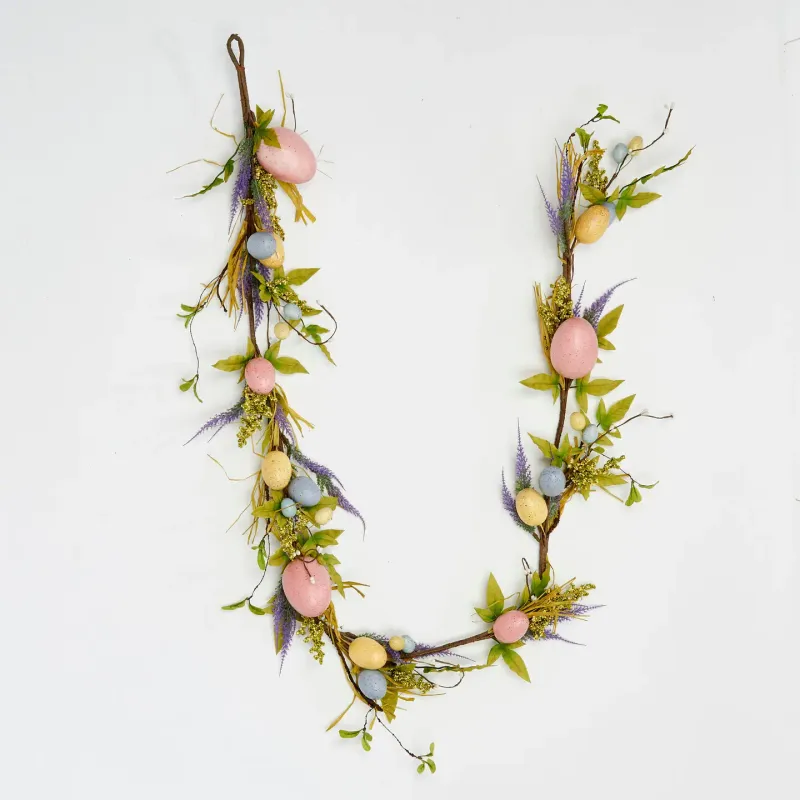 72" Floral Easter Egg Garland