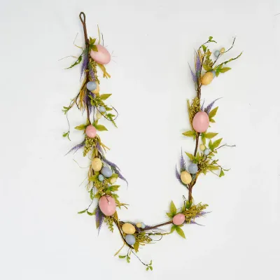 72" Floral Easter Egg Garland