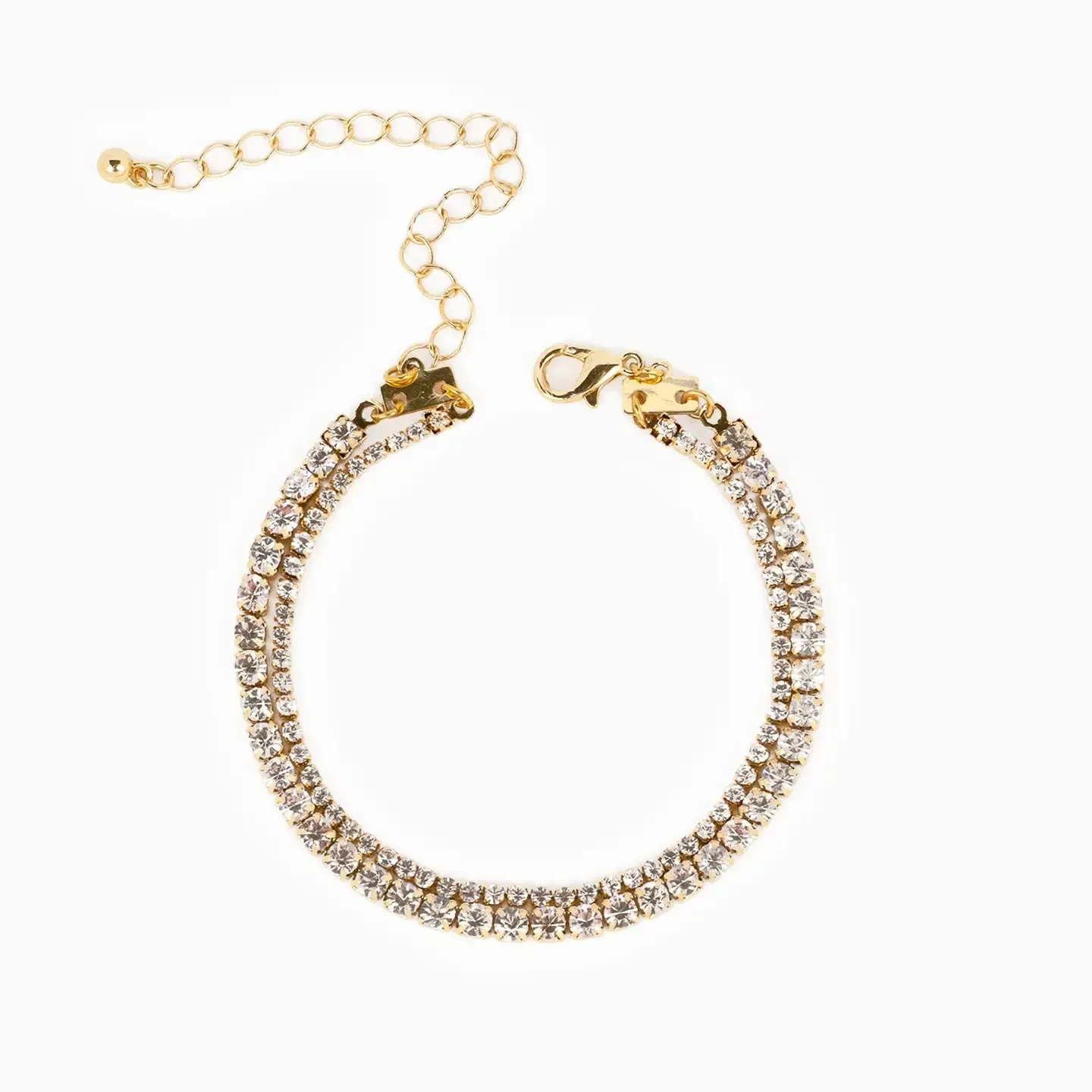 Double Layered Contrasting Tennis Bracelet