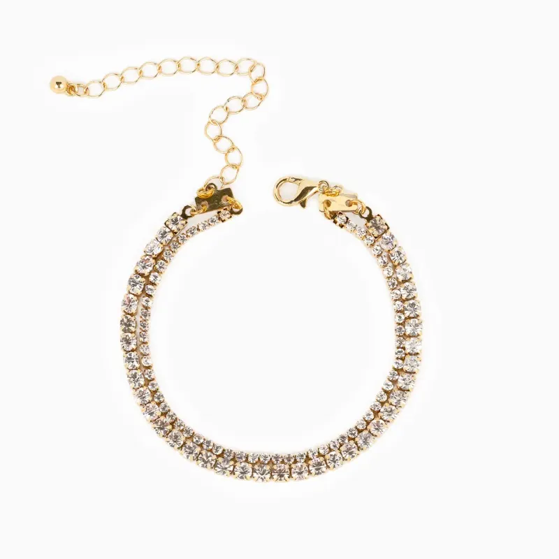 Double Layered Contrasting Tennis Bracelet