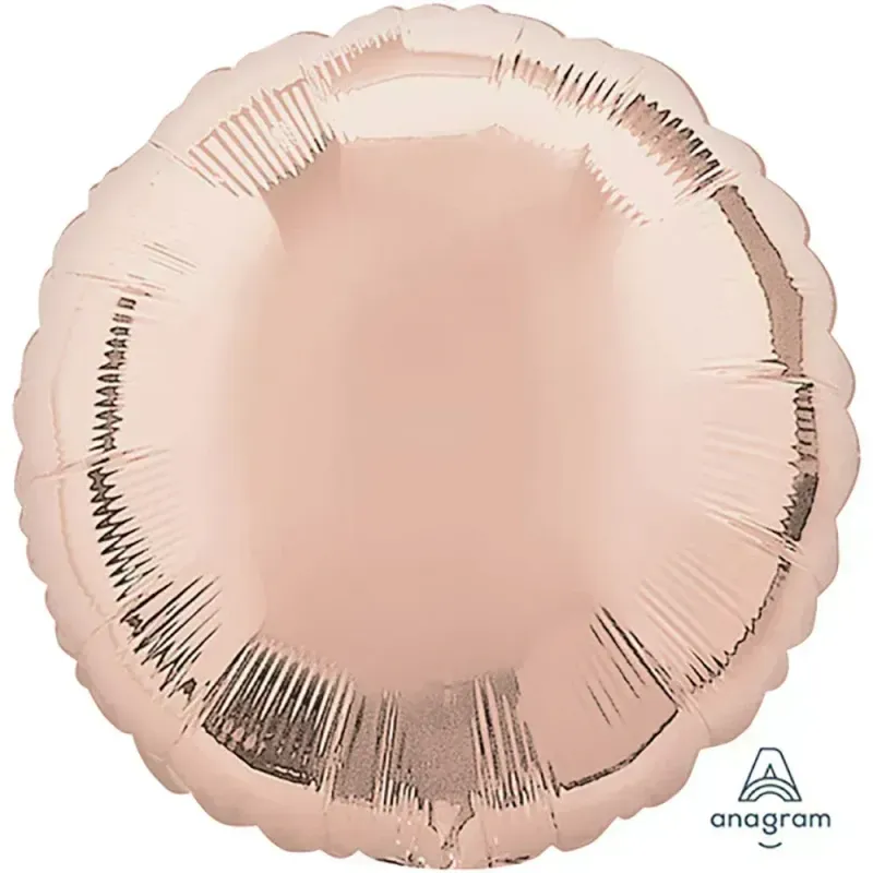 Mylar Balloon - Mylar Circles Rose Gold 18"