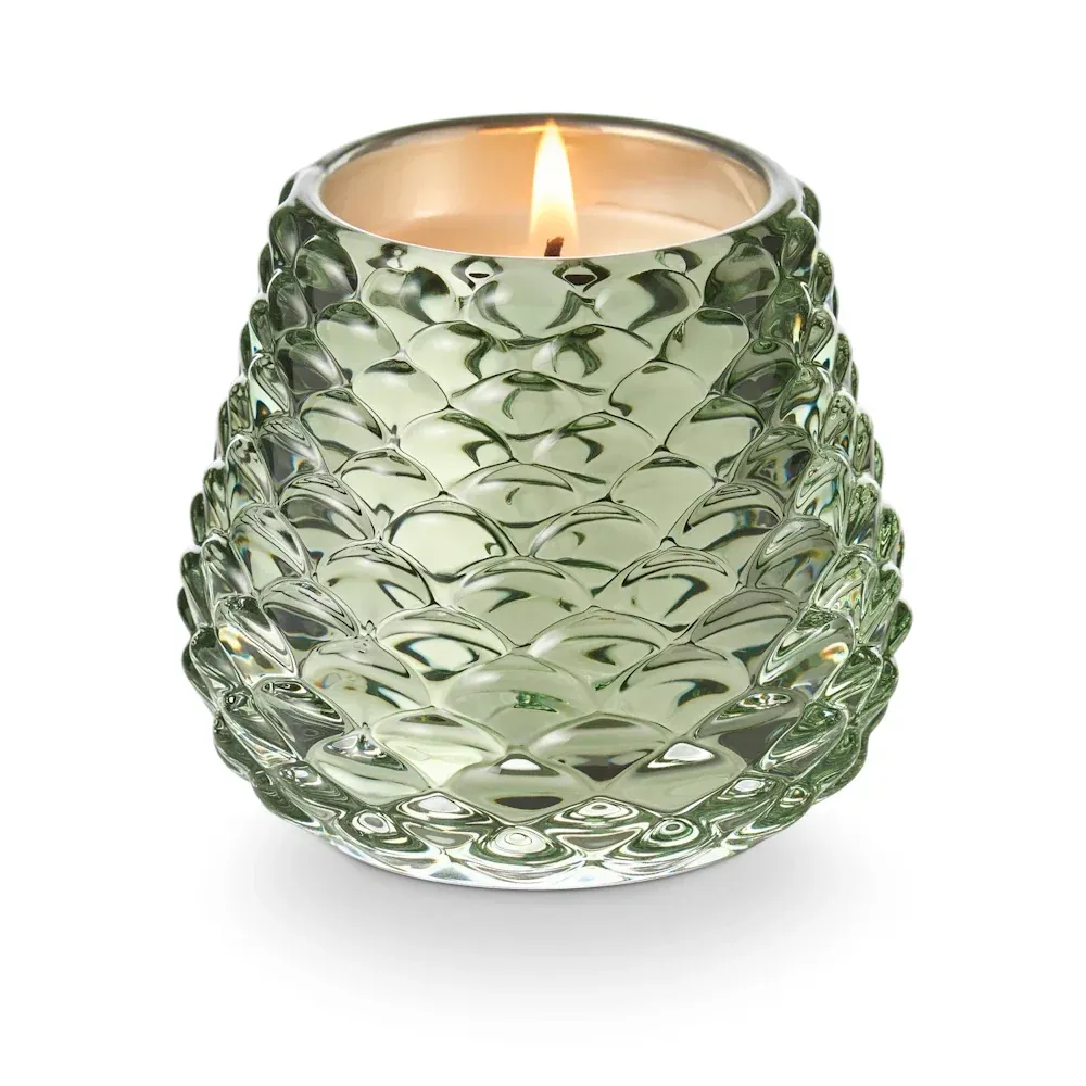 Glass Pinecone Candle, Scent: - Leaves &amp; Acorn