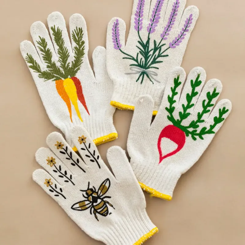 Hand Screen-Printed Gardening Gloves