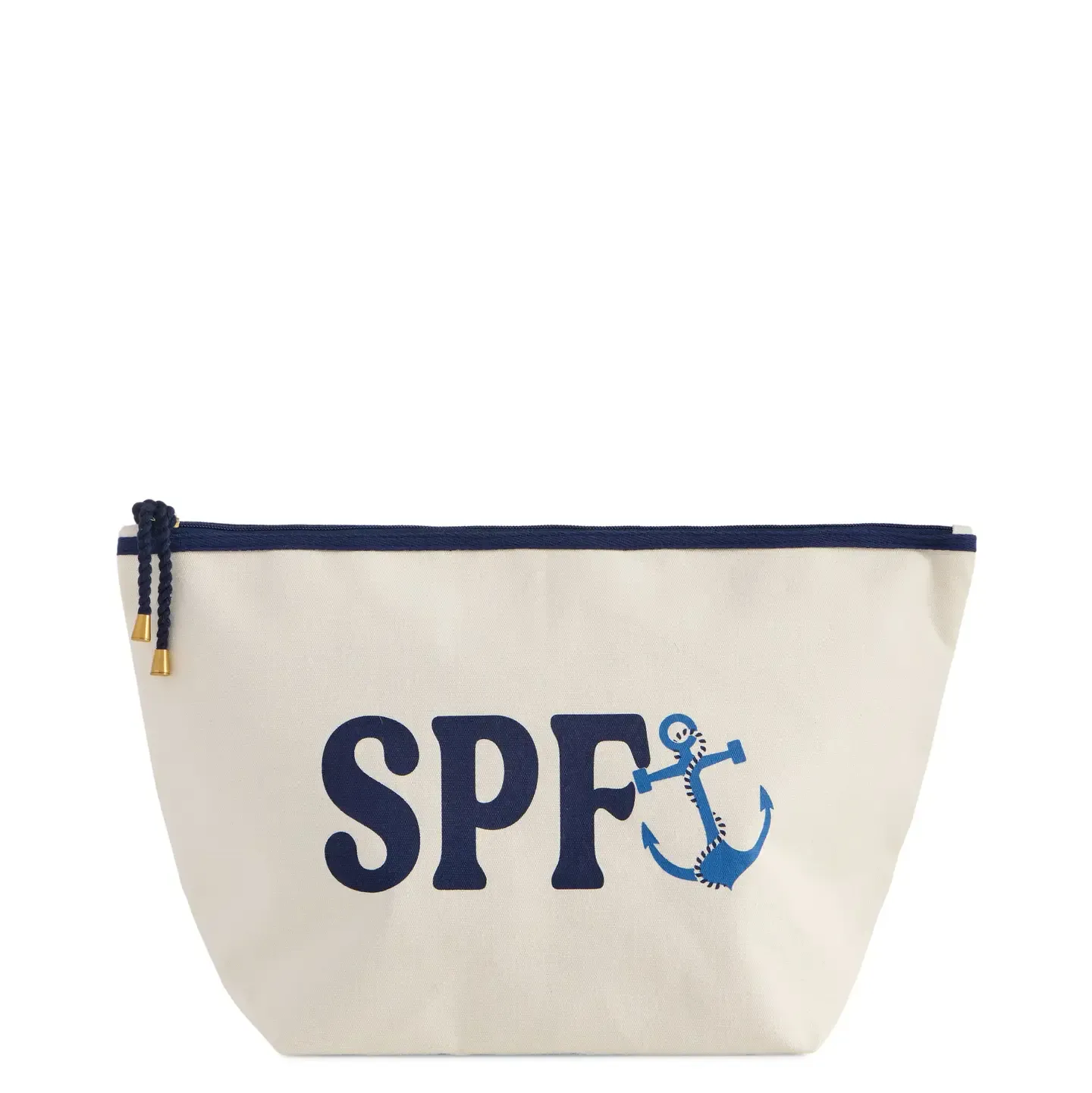 "SPF" Large Ivory Zip Pouch