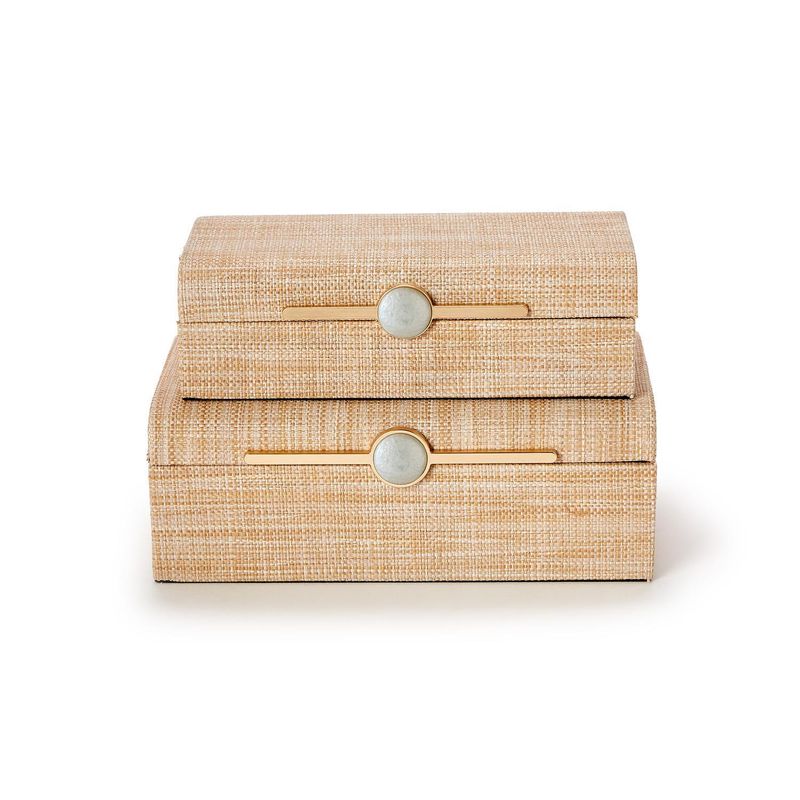 Monaco Natural Grass Decorative Boxes - Set of 2