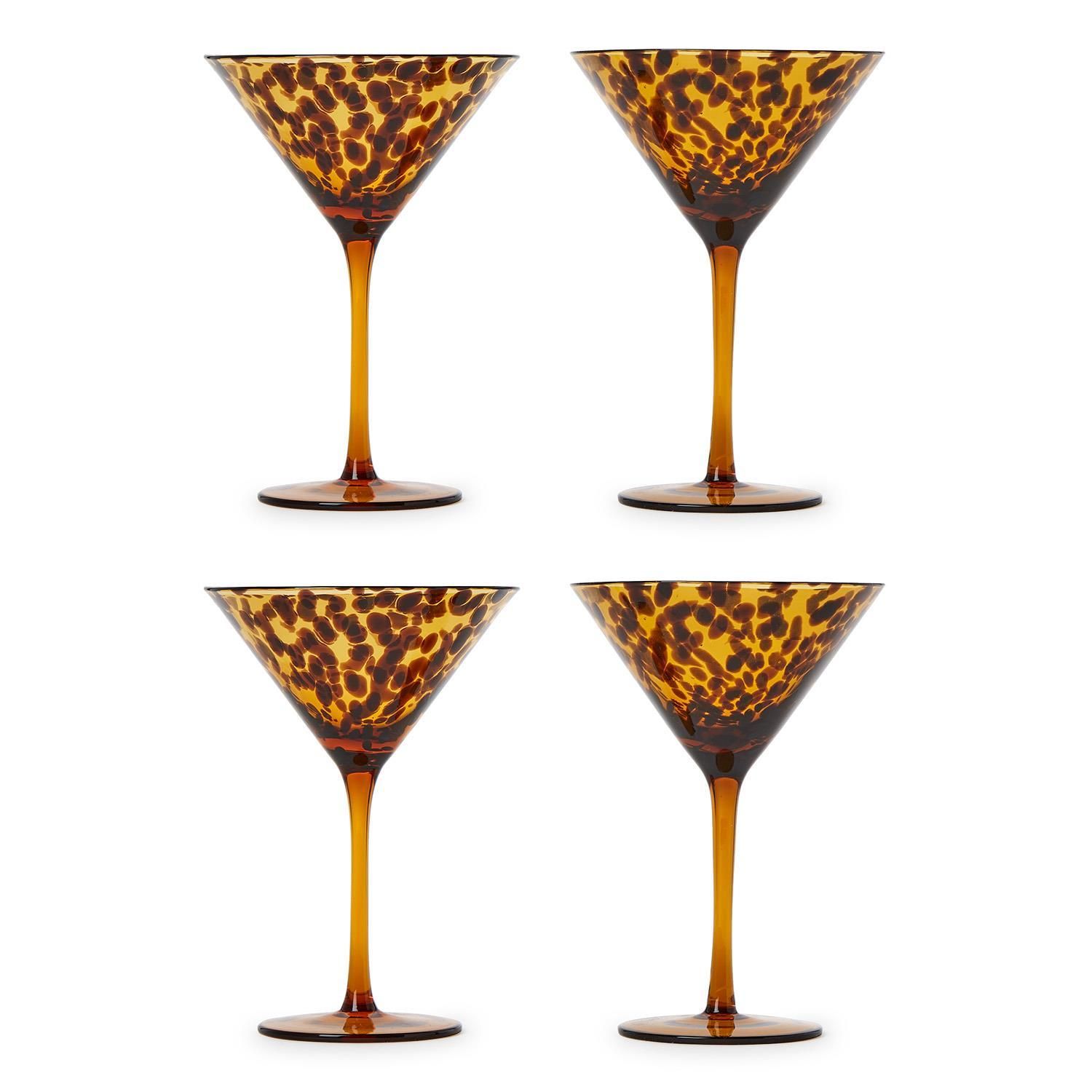 Tortoise Print Martini Glass