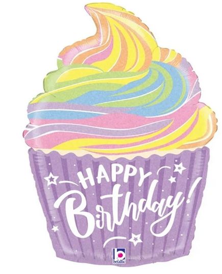 22" Inch Birthday Ombre Cupcake Balloon