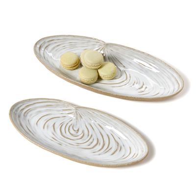 Artisanal Reactive Glaze Shell Tidbit Dish (Lg)