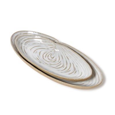 Artisanal Reactive Glaze Shell Tidbit Dish (Sm)