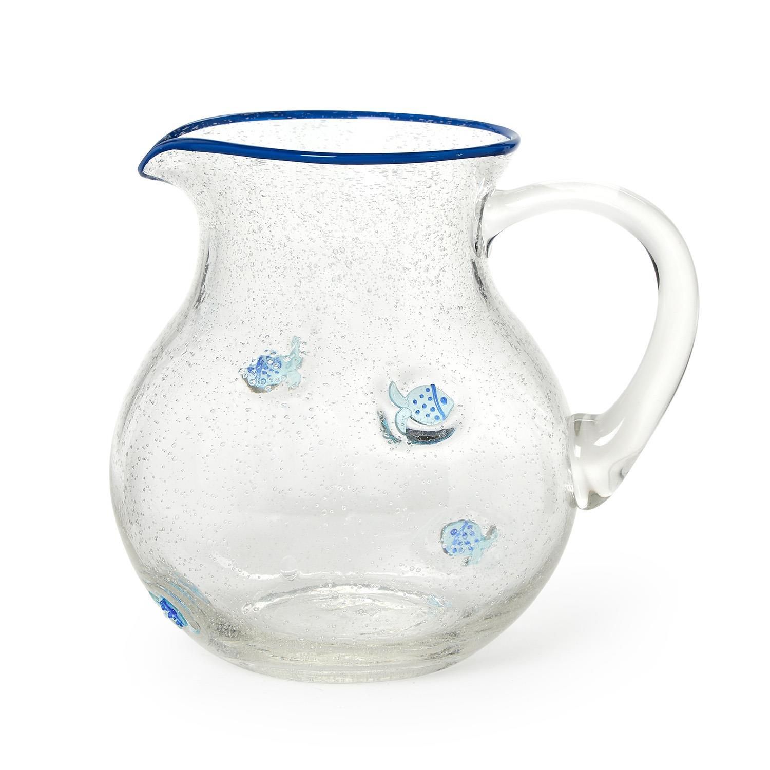 Fish Pitcher w/ Hand Painted Rim